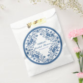 エレガントな青いシノワーズリー ヴィクトリアン チャイニーズ フローラル フェイバーバッグ (封をした状態)