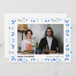 エレガントな青いハヌカの家族の写真1 シーズンカード