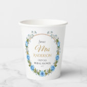 エレガントな青いバラとワスレナグサ 紙コップ (正面)