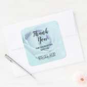 エレガントな青いバラの花束　感謝を込めて スクエアシール (封筒)