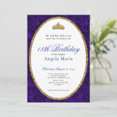 エレガントな青いバラの花束 18歳の誕生日おめでとうデビュー 招待状 (スタンド正面)