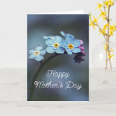 エレガントな青いワスレナグサの花の母の日 カード (黄色い花)