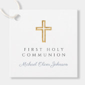 エレガントな青い十字架の少年、初めての聖体拝領 フェイバータグ