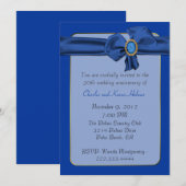 エレガントな青い周年記念招待状 招待状 (正面/裏面)