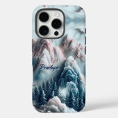 エレガントな青い山々のシノワズリモノグラム Case-Mate iPhoneケース (裏面)