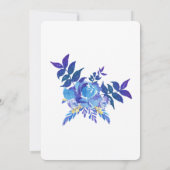 エレガントな青い水彩の野生の花の結婚式 招待状 (裏面)