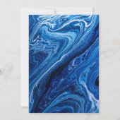 エレガントな青い海の波 バー・ミツヴァ 招待状 (裏面)