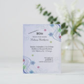 エレガントな青い渦とカラフルな水生花 招待状 (スタンド正面)