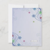 エレガントな青い渦とカラフルな水生花 招待状 (裏面)