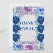 エレガントな青い結婚式の招待状 - クラシック & タイムレス 招待状 (裏面)