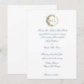 エレガントな青い結婚式の招待状 招待状 (正面/裏面)