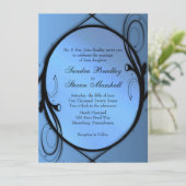 エレガントな青い結婚式の招待状 招待状 (スタンド正面)