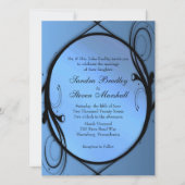 エレガントな青い結婚式の招待状 招待状 (正面)
