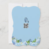 エレガントな青い花のウェディングカード 招待状 (裏面)