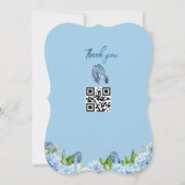 エレガントな青い花のウェディング 招待状 (裏面)