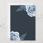 エレガントな青い花のローズ シャビー シック ウェディング 招待状 (裏面)