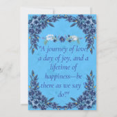 エレガントな青い花のワリーマ招待状 招待状 (裏面)