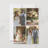 エレガントな青い花の写真 ありがとうカード サンキューカード (裏面)