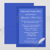 エレガントな青い花の卒業式 招待状 (正面/裏面)