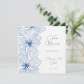 エレガントな青い花の誓い更新招待状 招待状 (スタンド正面)