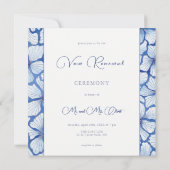 エレガントな青い花の誓い更新招待状 招待状 (裏面)