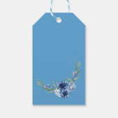 エレガントな青い花柄の結婚式招待状 ギフトタグ (裏面)