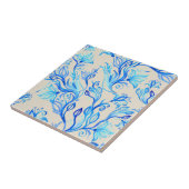 エレガントな青い花柄 タイル (側面)