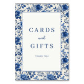 エレガントな青い花模様 テーブルナンバー (裏面)