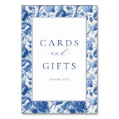 エレガントな青い花 テーブルナンバー (裏面)