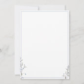 エレガントな青い野の花 コケッタ リボン ベビーシャワー 招待状 (裏面)