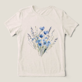 エレガントな青い野花 トライブレンドＴシャツ