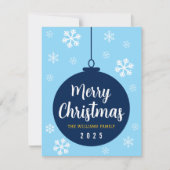 エレガントな青い雪の結晶のクリスマスホリデーカード シーズンカード (正面)