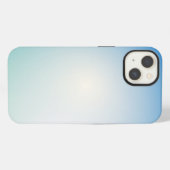 エレガントな青い革 iPhoneケース (裏面横)
