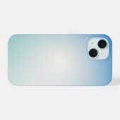 エレガントな青い革 iPhone 15ケース (裏面横)