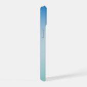 エレガントな青い革 iPhone 15ケース (右側面)