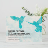 エレガントな青い鳥のブライダルシャワーの招待状 招待状 (スタンド正面)