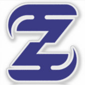 エレガントな青いZモノグラム シール (正面)