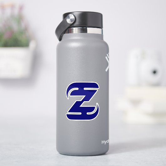 エレガントな青いZモノグラム シール (HydroFlask)