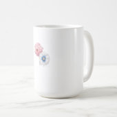 エレガントな青とピンクと白の花束 コーヒーマグカップ (正面右)