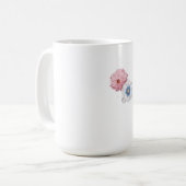 エレガントな青とピンクと白の花束 コーヒーマグカップ (正面左)