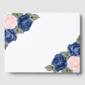 エレガントな青とピンクのバラの花束 お悔やみ ゲストブック (裏面)