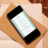 エレガントな青と白のイスラム教アラビア語ニッカーフ 招待状