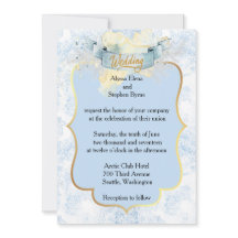 エレガントな青と白のシャンパン ウェディング