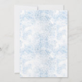 エレガントな青と白のシャンパン ウェディング 招待状 (裏面)