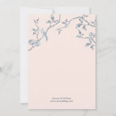 エレガントな青と白のフランス・トワール 結婚式 招待状 (裏面)