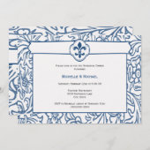 エレガントな青と白のフルリ・ド・リスイベント招待状 招待状 (正面/裏面)