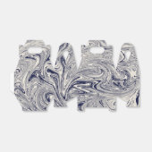 エレガントな青と白のマーブル スワール フェイバーボックス (折り畳みなし)