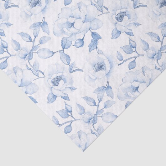 エレガントな青と白の花のプリンセスシャワー 薄葉紙 (詳細)