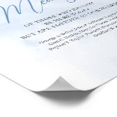 エレガントな青と白の花 思い出に ポスター (角)