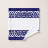 エレガントな青と白 バスタオルセット (ウォッシュタオル)